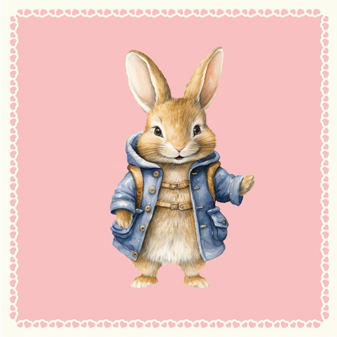 Bunny Family Clipart Printable Stickers Rabbits Vintage Etsy