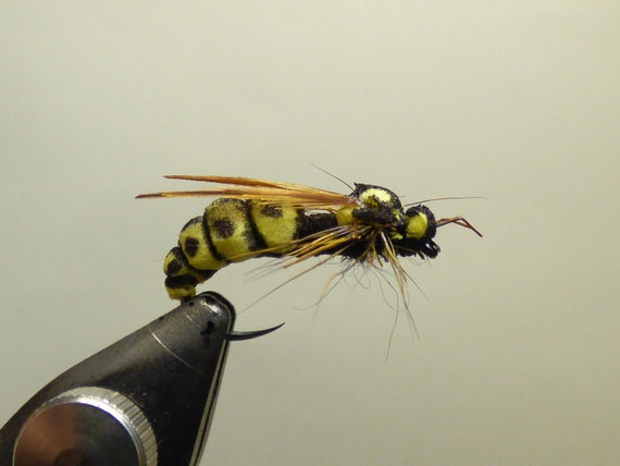Fly Fishing Wasp Realistic Flies for Chub, Trout,grayling, 