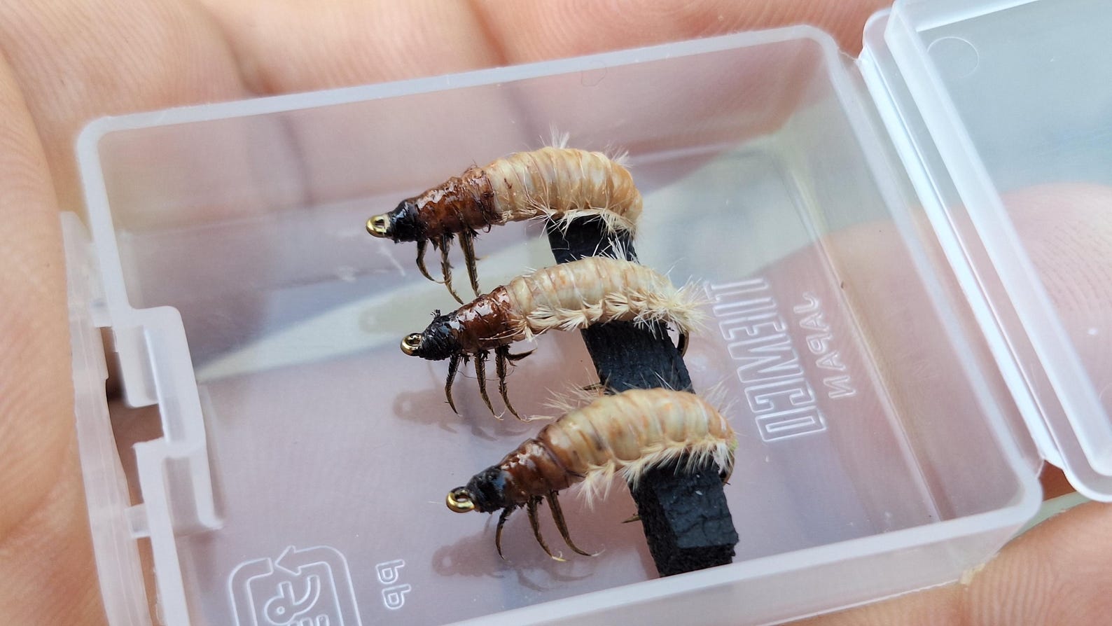 J:son Realistic Caddis Larvae nymph backs - CL2 - 12 pc. - green