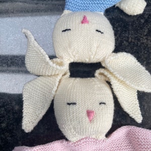 Personalised Baby Bunny Comforter, Hand Knitted in Pure Fine Merino Wool, name or text of your choice new baby gift image 6