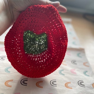 Strawberry Summer Sun hat, hand crocheted in smooth silky cotton yarn, with hand stitched sequins for summer sparkle, sizes: Newborn to 6Y image 6