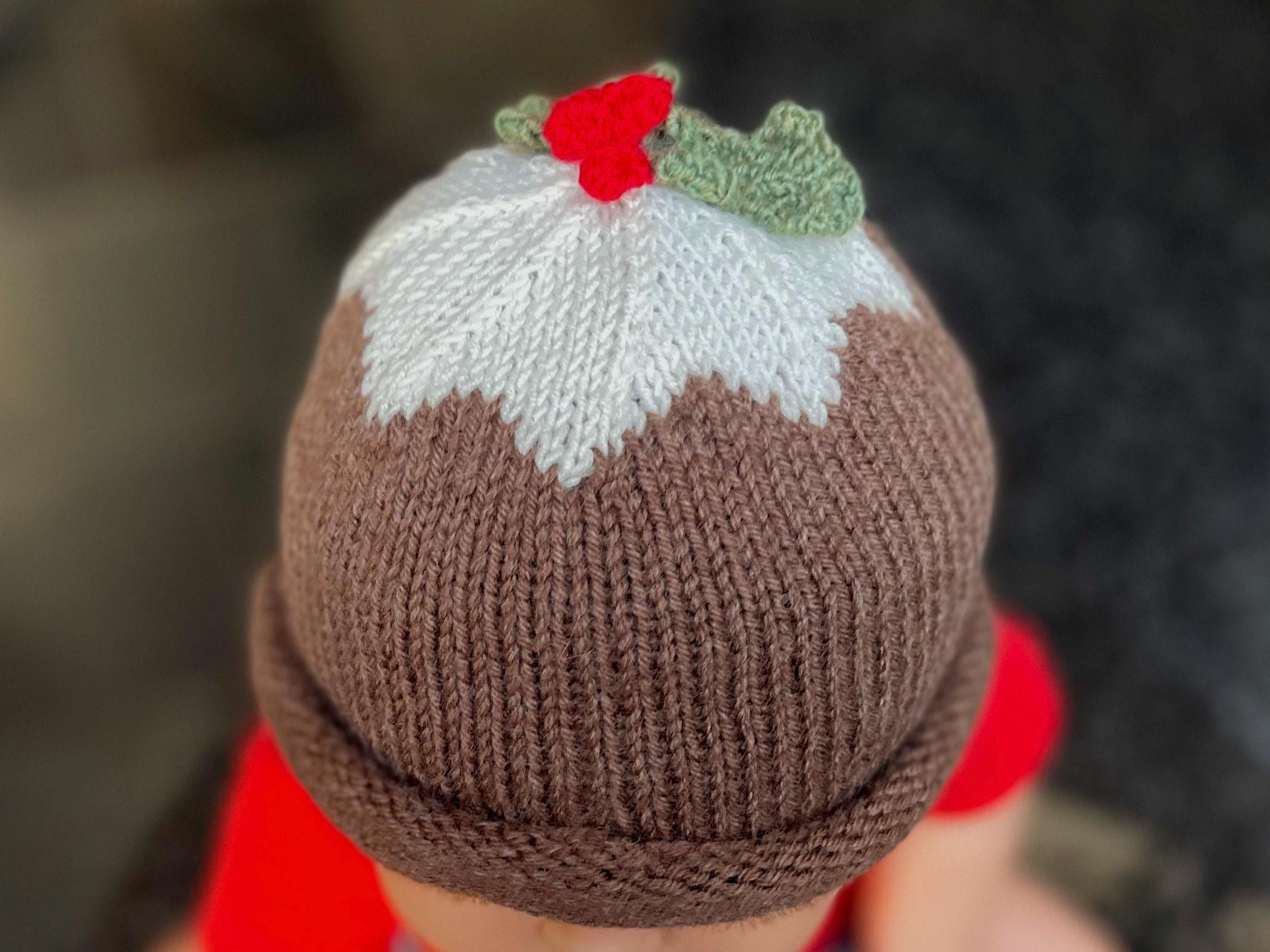 Hand Knit Merino Wool Pudding Hat: Baby Winter Beanie With Holly - Etsy UK