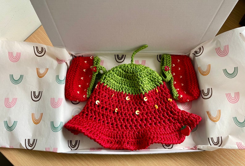 Perfect baby gift with my handmade strawberry shoes