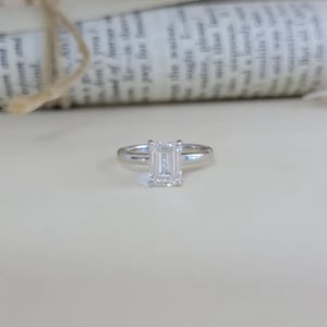 Anillo de diamantes fruncidos de laboratorio de 1 quilate, anillo de oro blanco de 14 k, anillo de compromiso solitario, anillo de bodas para mujeres, anillo ecológico, anillo de diamantes