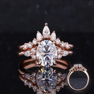 1.5 Carat Oval Moissanite Diamond Ring, 14k Gold Solitaire Band, Women Enagement Ring Gift For Him