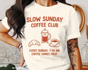 スローサンデーコーヒークラブTシャツ：ブランチ＆リラクゼーションTシャツ