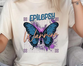 Epilepsy Warrior T-shirt: Butterfly Flowers Bouquet, Seizure Awareness