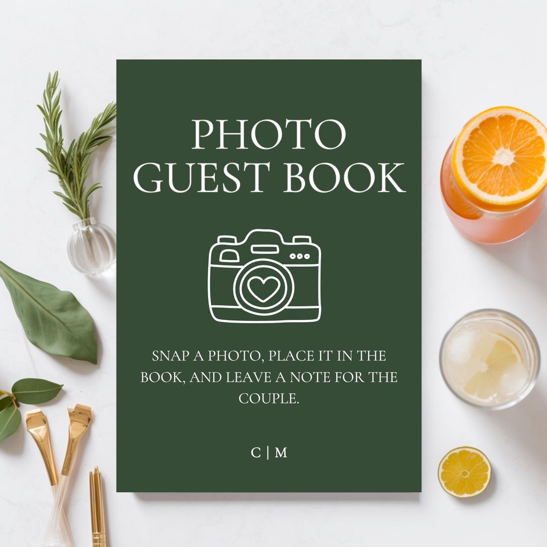 Editable Wedding Guest Book Sign Photo Guest Book Template Instant ...