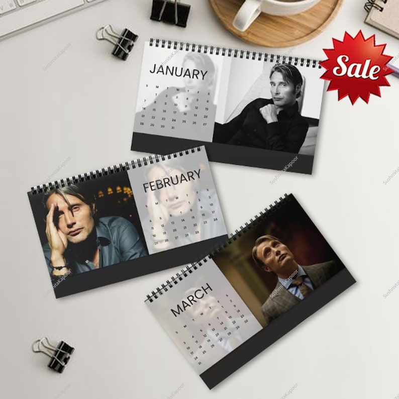 2024 Mads Mikkelsen Desk Calendar, Hannibal Gifts, Celebrity Calendar