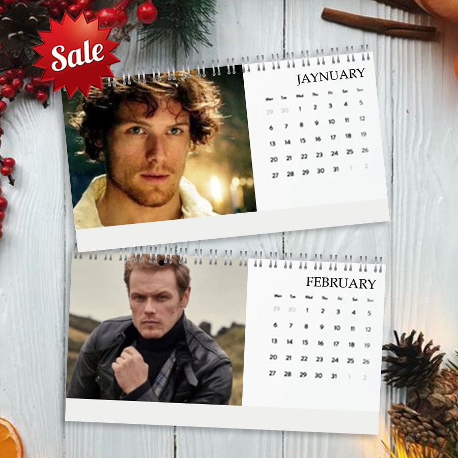 2024 Sam Heughan Desk Calendar, Celeb Calendar, Sam Heughan 2024 sold