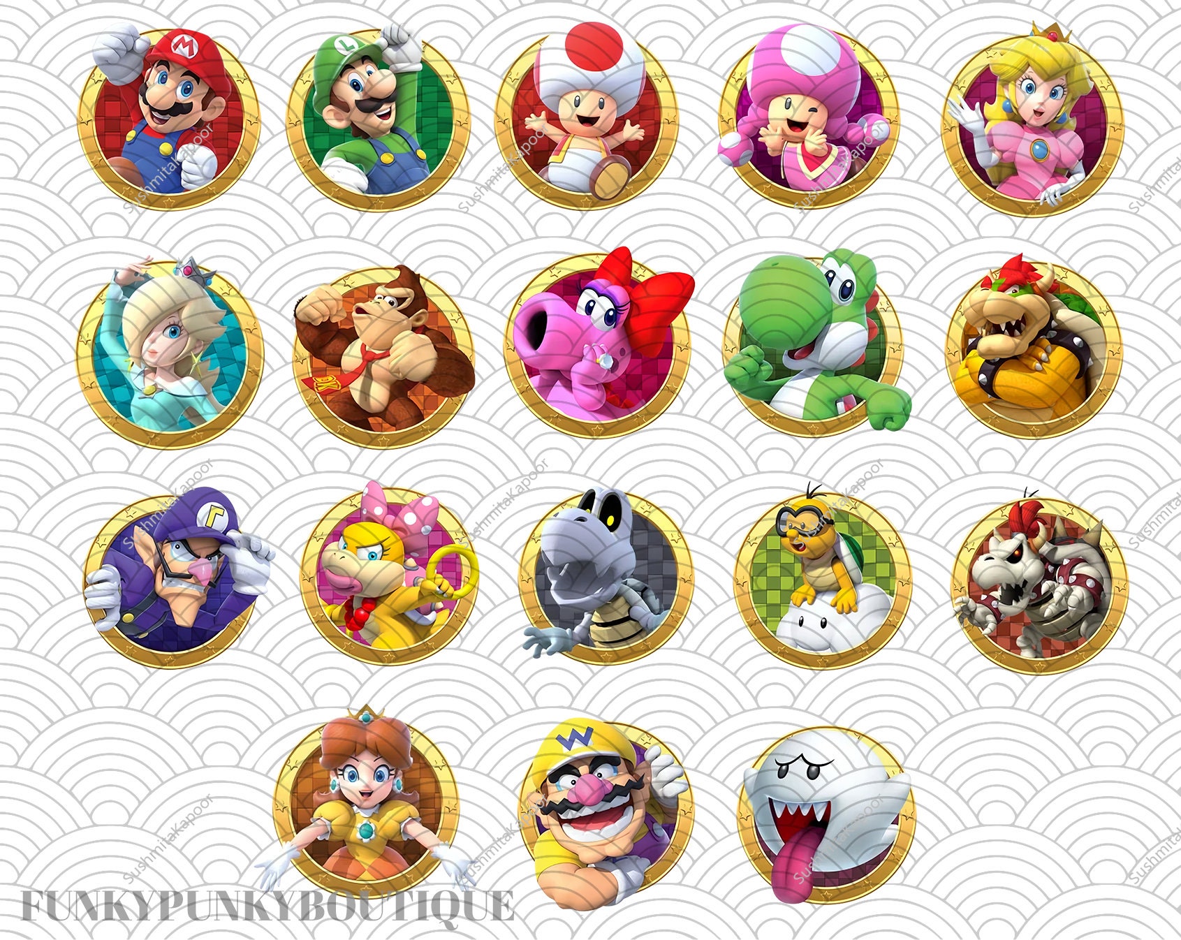 Mario Kart PNG Bundles Super Mario Clipart Printable Mario - Etsy