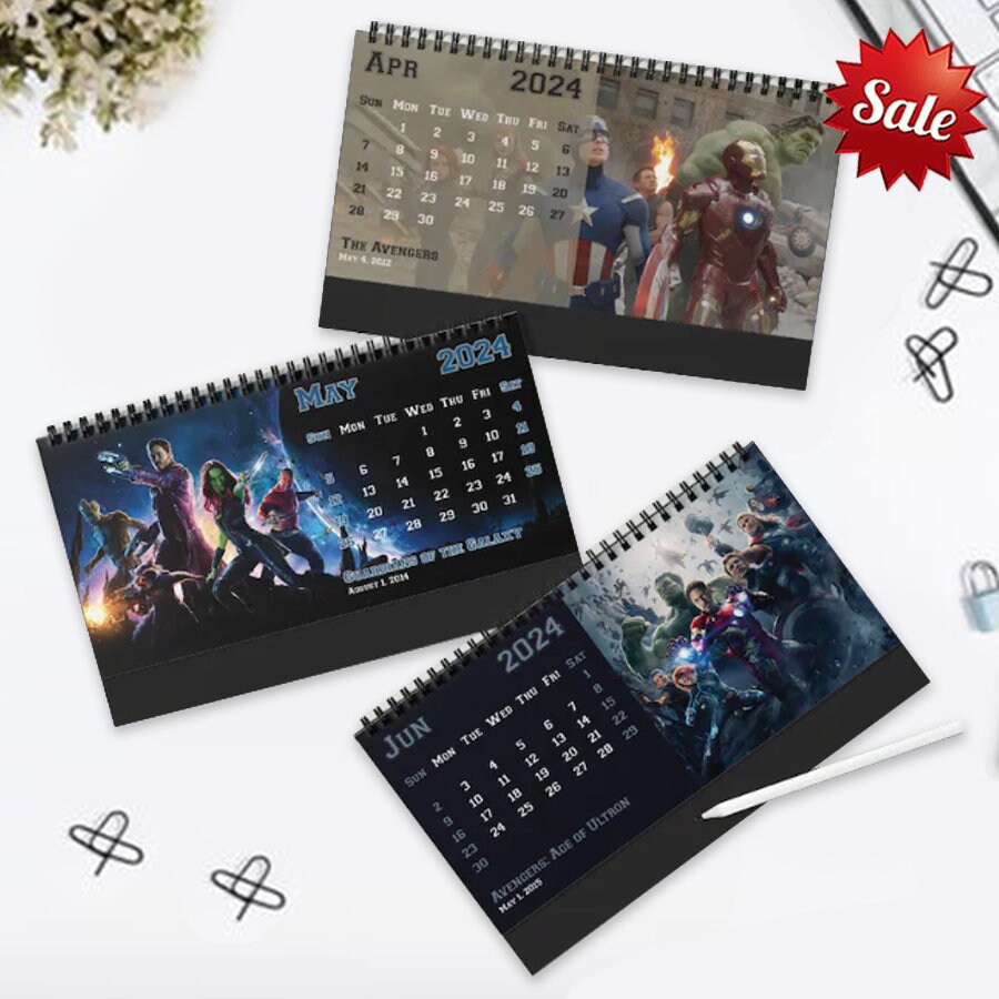 2024 Avengers Desk Calendar, Avengers Wall Calendar 2024, Movie 2024