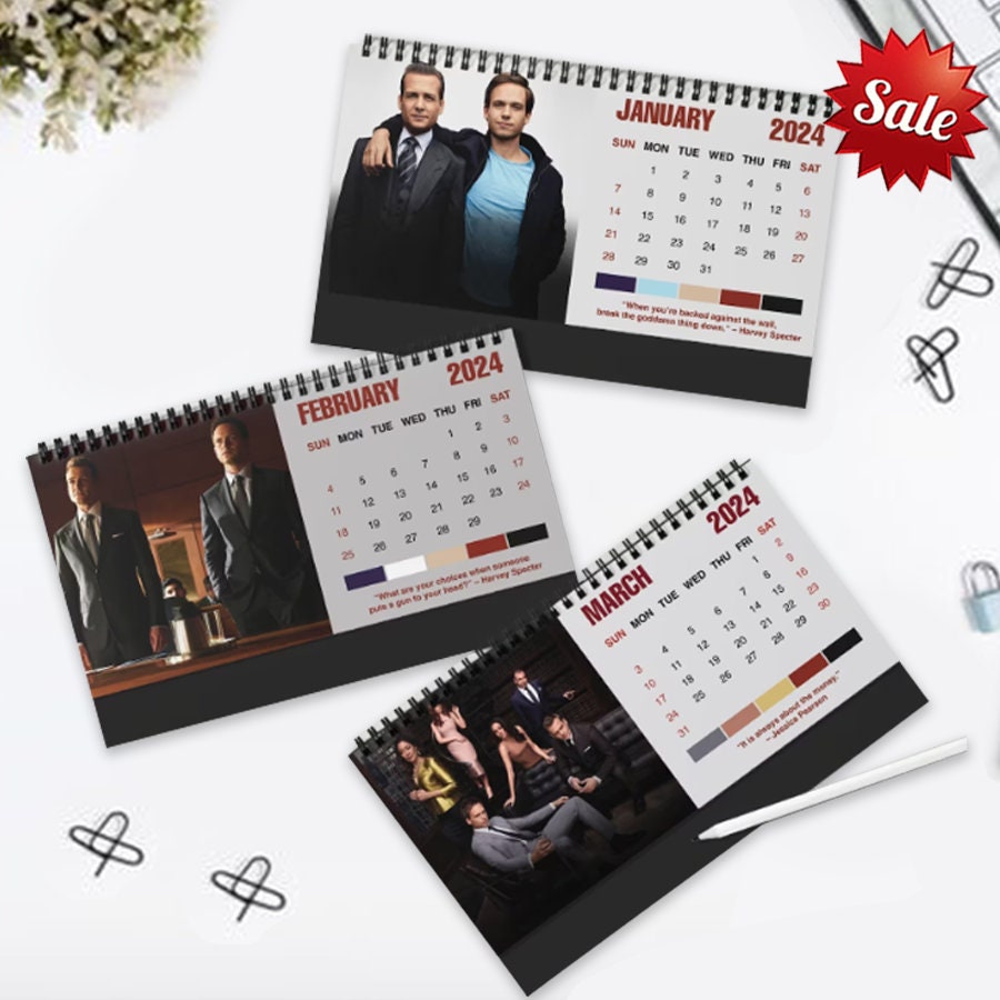 2024 Suits Desk Calendar, Suits Wall Calendar 2024, 2024 TV Show