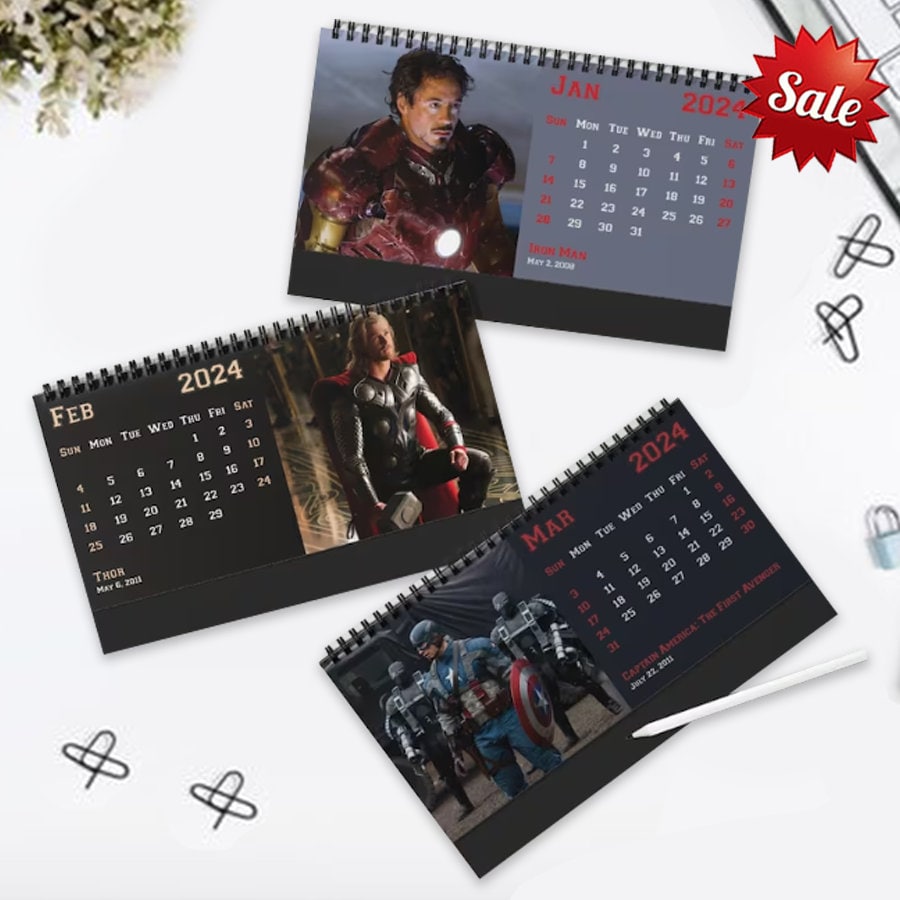 2024 Avengers Desk Calendar, Avengers Wall Calendar 2024, Movie 2024
