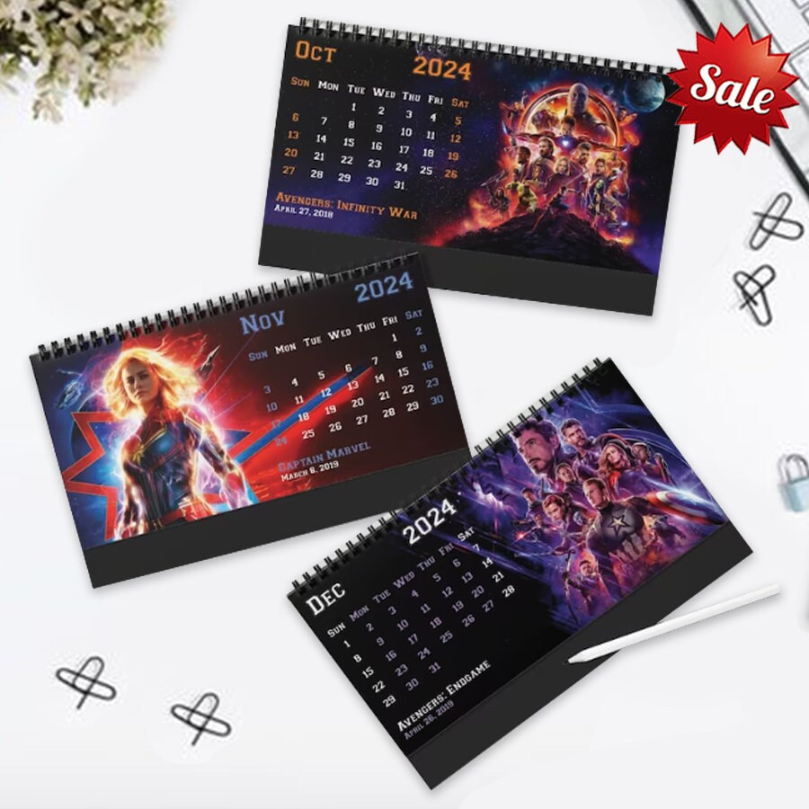 2024 Avengers Desk Calendar, Avengers Wall Calendar 2024, Movie 2024