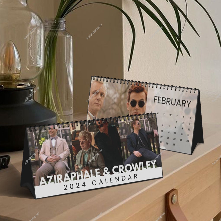 2024 David Tennant Michael Sheen Desk Calendar, Good Omens Calendar