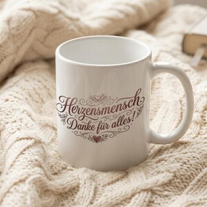 Heartfelt Mug with the Saying "Thank You for Everything" | Gift for Mom, Girlfriend or Wife | White Coffee Mug image 3