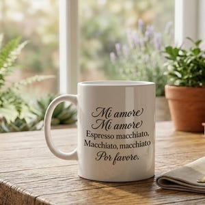 Mug Mi amore Espresso macchiato Por favore quote image 2