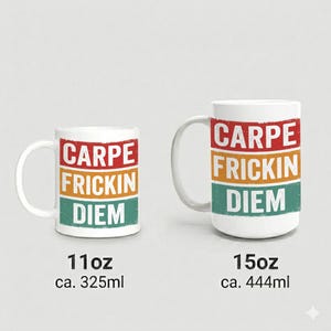 Mug Carpe Frickin Diem Retro Colored Design image 5