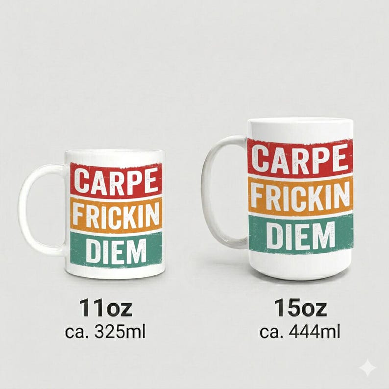 Mug Carpe Frickin Diem Retro Colored Design image 5