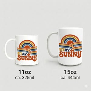 Mug Stay Sunny Vintage 70s Style Retro Sunset Graphic image 4