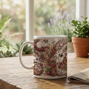 Mug Cat Mom Aesthetic Cat Lover Design image 6