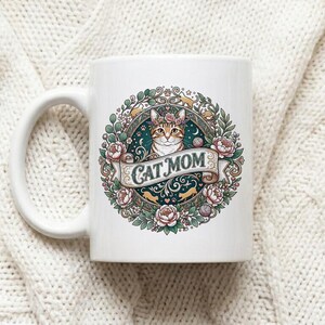 Mug Cat Mom Aesthetic Cat Design image 1