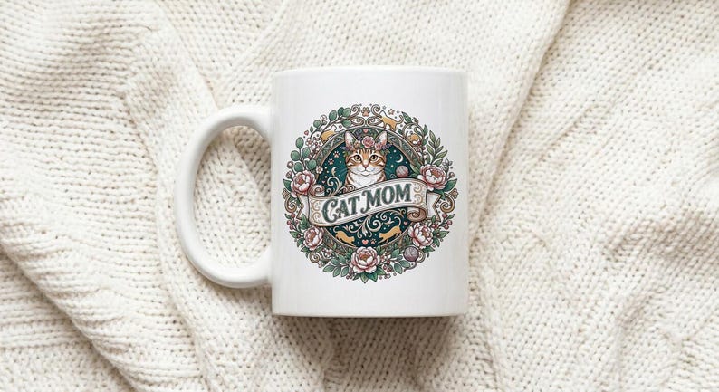 Mug Cat Mom Aesthetic Cat Design image 1