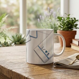 Nurse Scrub Close Up Mug Healthcare Uniform Detail Medical Theme Ceramic Cup image 1