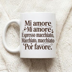 Mug Mi amore Espresso macchiato text white ceramic cup Bild 1