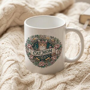 Mug Cat Mom Aesthetic Cat Design image 3