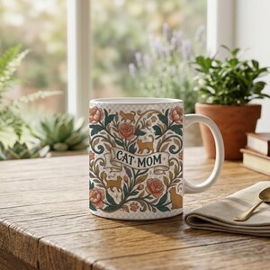 Mug Cat Mom Aesthetic Design image 3