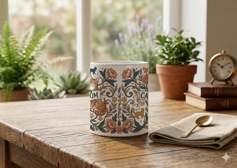 Mug Cat Mom Aesthetic Design image 6