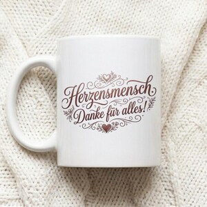 Heartfelt Mug with the Saying "Thank You for Everything" | Gift for Mom, Girlfriend or Wife | White Coffee Mug image 1