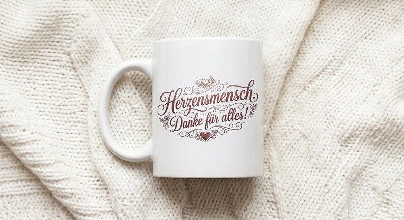 Heartfelt Mug with the Saying "Thank You for Everything" | Gift for Mom, Girlfriend or Wife | White Coffee Mug image 1