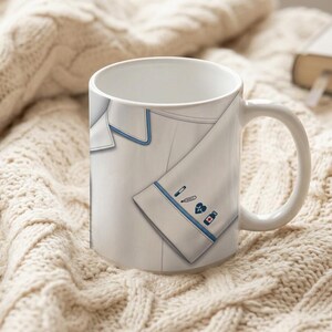 Nurse Scrub Close Up Mug Healthcare Uniform Detail Medical Theme Ceramic Cup image 6