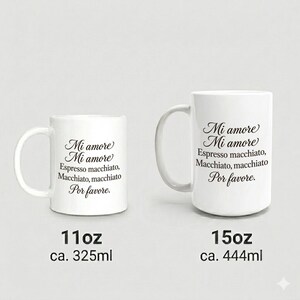 Mug Mi amore Espresso macchiato Por favore quote image 4