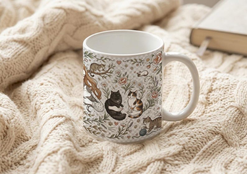 Cat Mom Aesthetic Mug image 1
