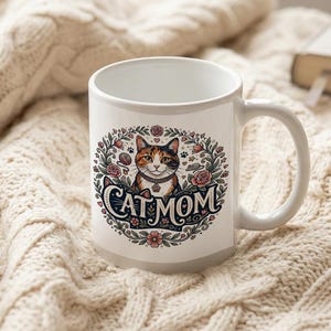 Mug Cat Mom Aesthetic Design Motif for Cat Lovers image 4