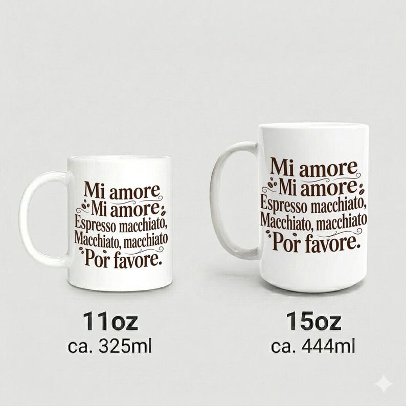 Mug Mi amore Espresso macchiato text white ceramic cup Bild 4