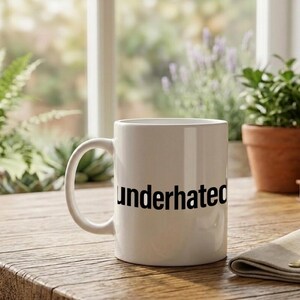 Mug Black text underhated Bild 2