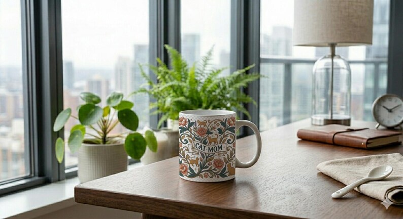 Mug Cat Mom Aesthetic Design image 5