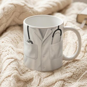 Mug Doctor Coat Close Up Medical Theme White Coat Professional Wear image 1