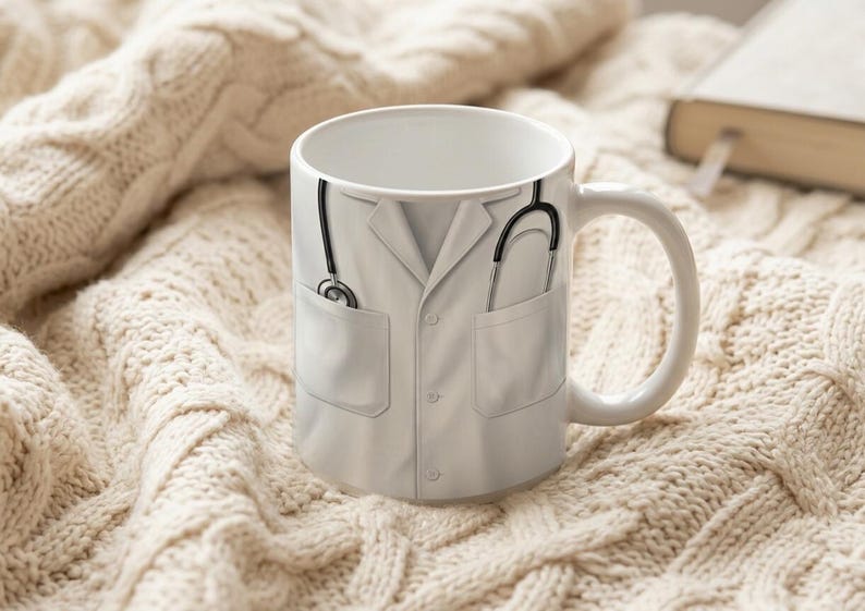 Mug Doctor Coat Close Up Medical Theme White Coat Professional Wear image 1