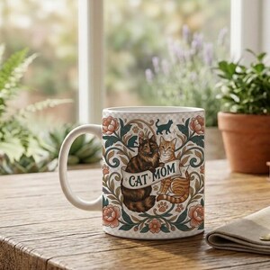 Mug Cat Mom Aesthetic Design image 2