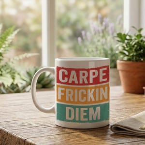 Mug Carpe Frickin Diem Retro Colored Design image 2