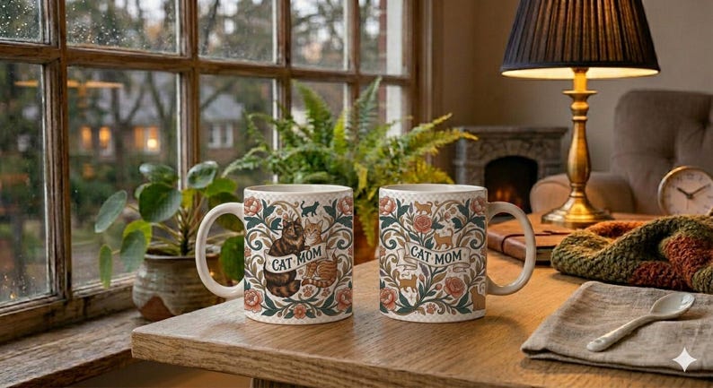 Mug Cat Mom Aesthetic Design image 4