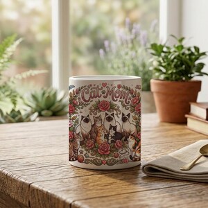 Mug Cat Mom Aesthetic Cat Lover Design image 5