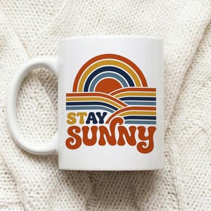 Mug Stay Sunny Vintage 70s Style Retro Sunset Graphic image 1