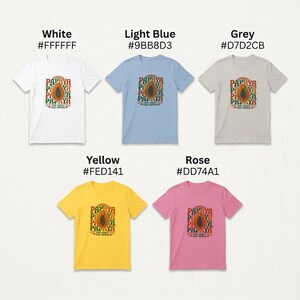 Women's Papaya T-Shirt Retro 70s Boho Graphic Fruit Print Short Sleeve image 6